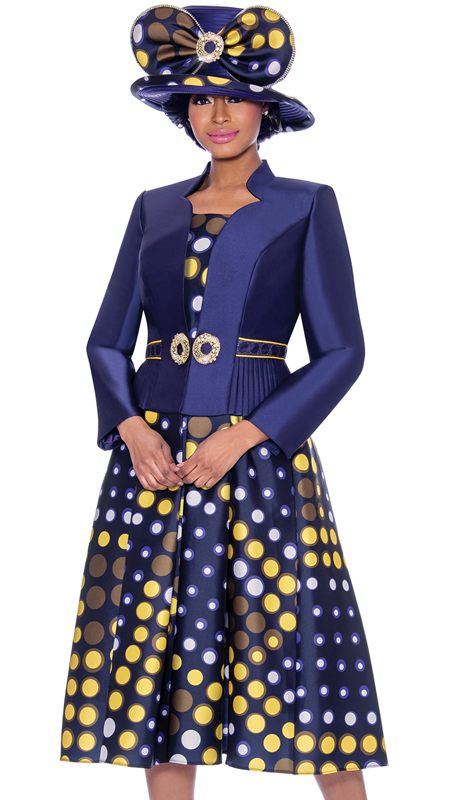 Terramina 7788-PP ( 2pc Silk Look First Lady Jacket Dress )-Hat