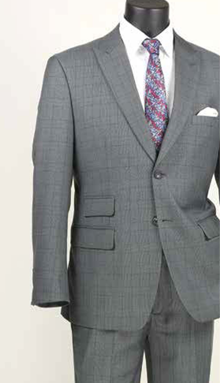 Men's Ultra Slim Grey Stretch Suit by Vinci main image 0
