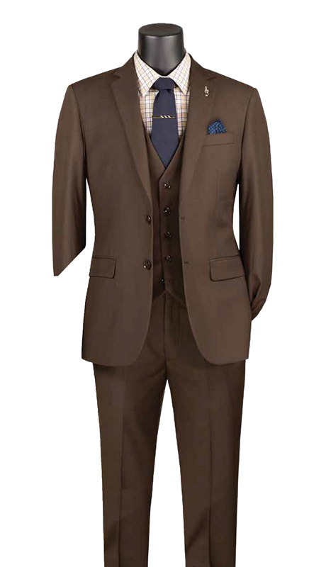 Vinci Mens Suit SV2900-BRN