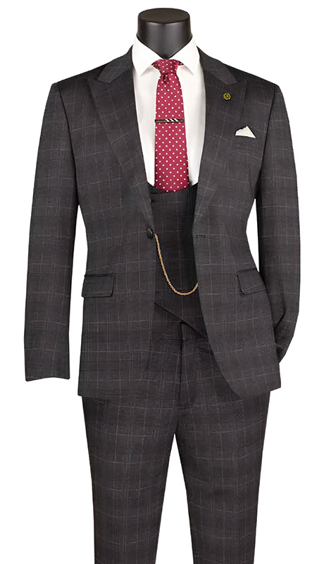 Vinci Mens Suit SV1W-1-BLK