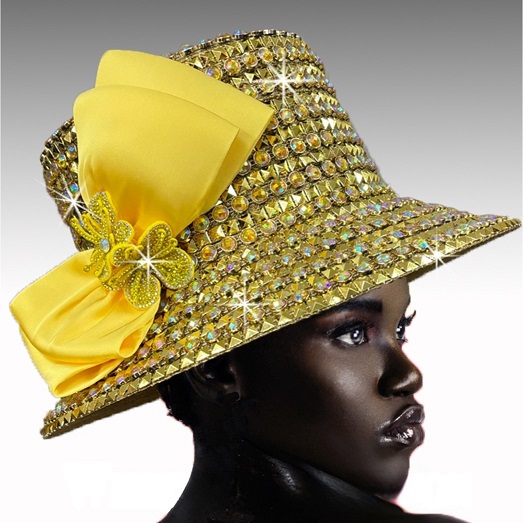 Church Hat 2520 FABERGE-YL ( Opulent Jewel Encrusted Bucket )