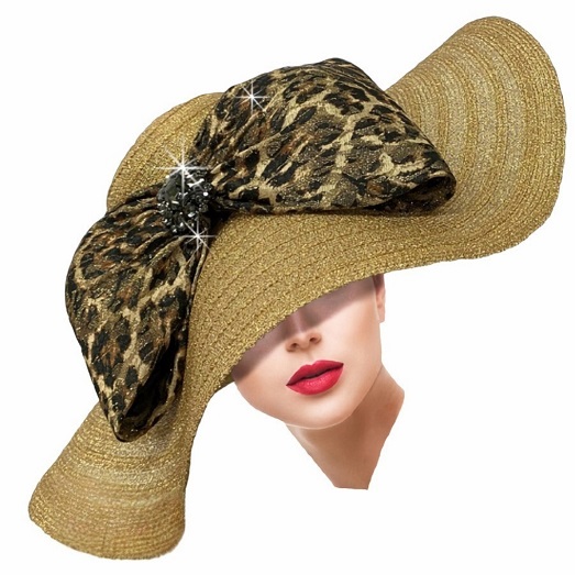 Church Hat 2883 BRIDGET-GO ( Leopard Floopy Brim )