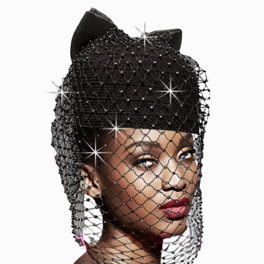 Church Hat 2889 GENIE-BLK ( Crystal Veil Bubble )