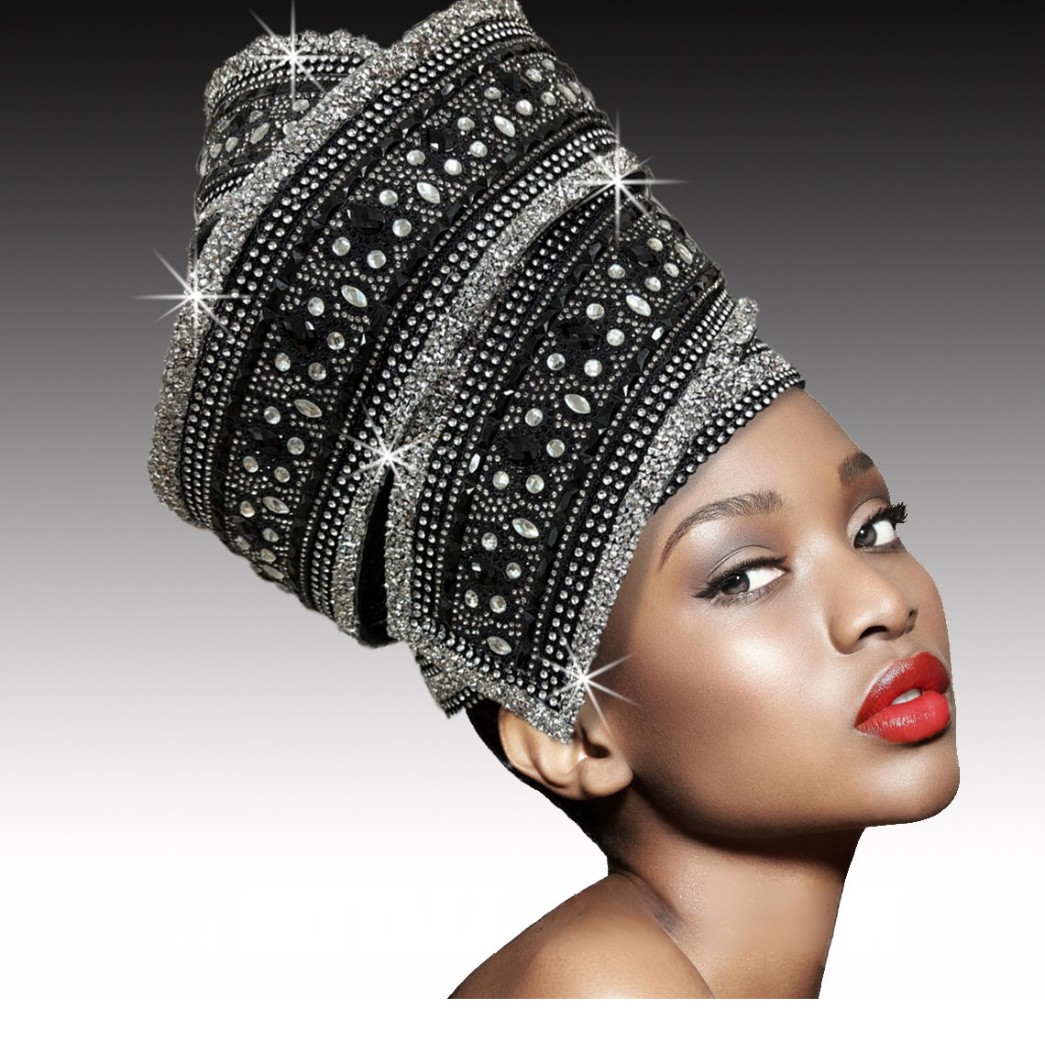 Church Hat 2966 HELIX-BLK ( Jeweled Swirl Bubble )