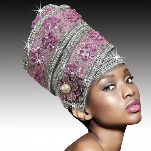 Church Hat  2966 HELIX-SIL ( Jeweled Swirl Bubble )