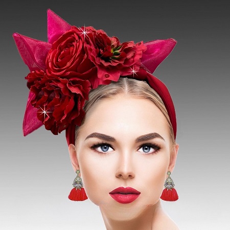 FOLKLORICO FA3352-RE Church Fascinator