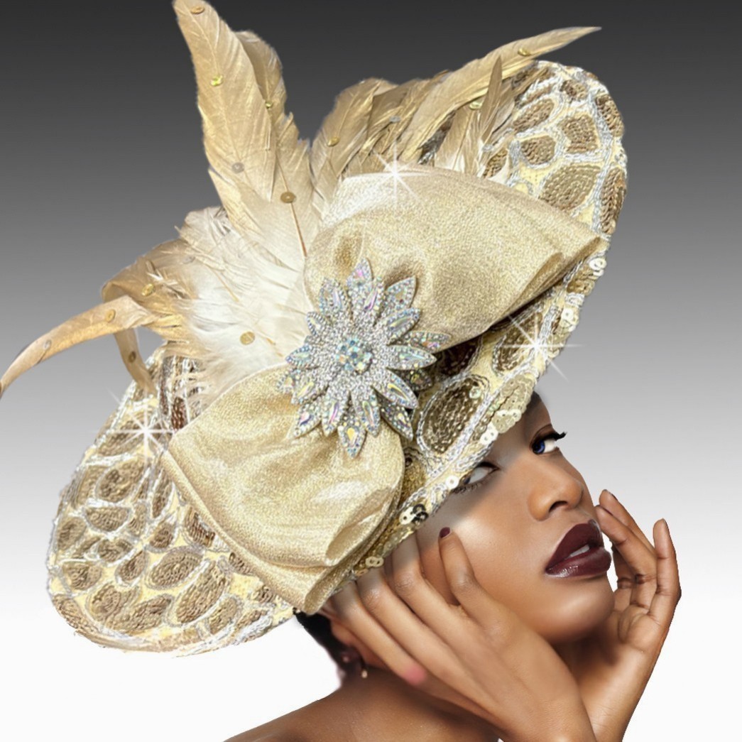 FA3388 GOLDEN LADY Church Fascinator