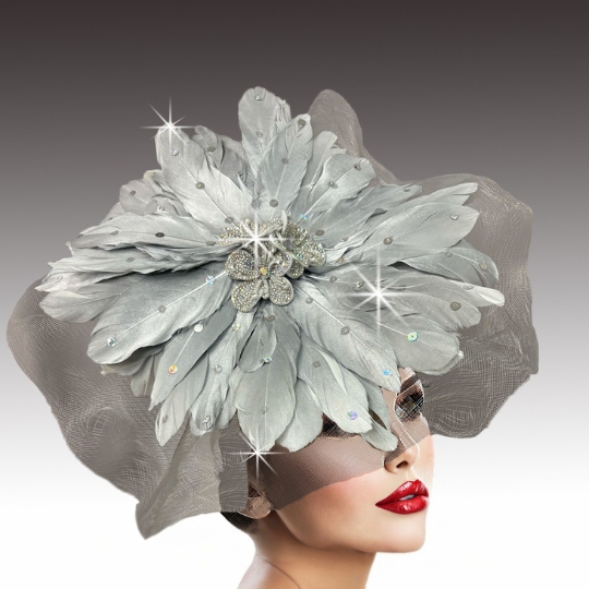 MANDARIN FA3200-SIL-Church Fascinator