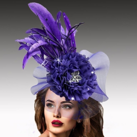 COSETTE FA3391-PUR Church Fascinator