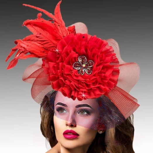 COSETTE FA3391-RED Church Fascinator