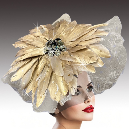 MANDARIN FA3200-GD Church Fascinator